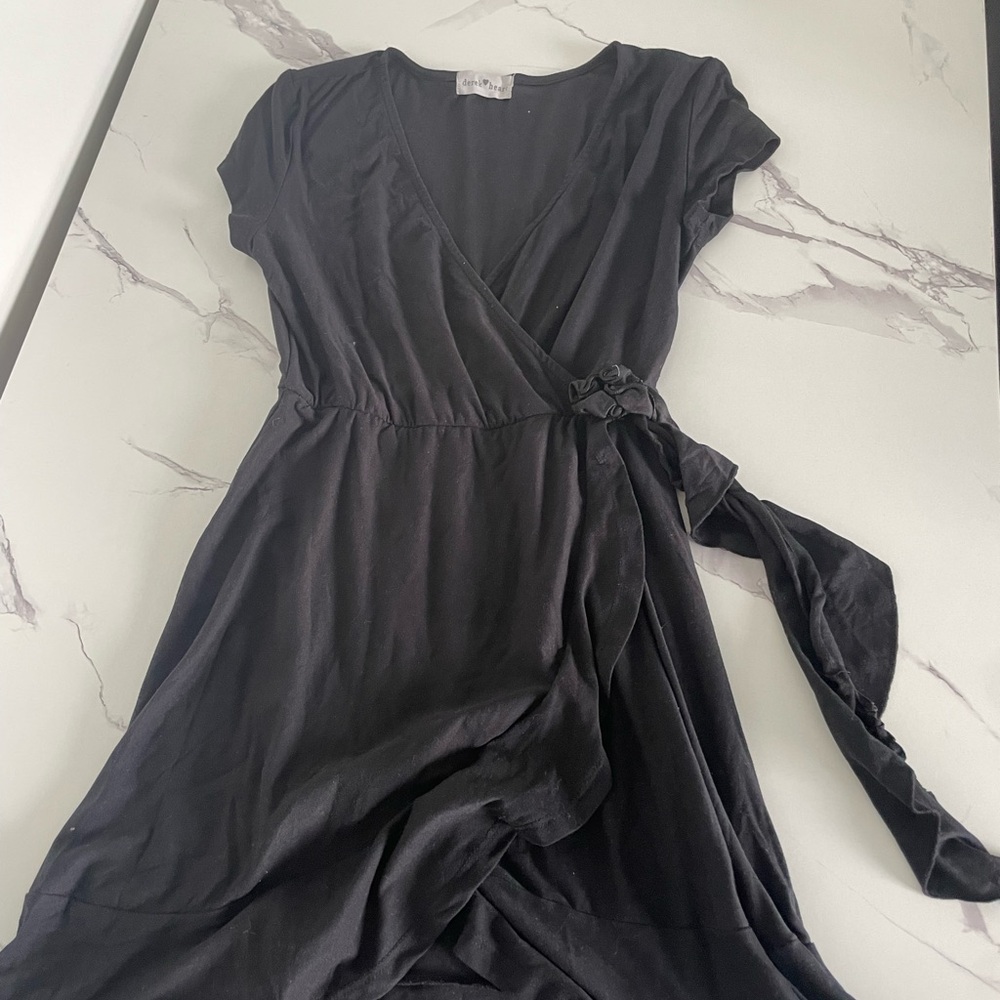 Derek Heart Black Asymmetrical Wrap Dress